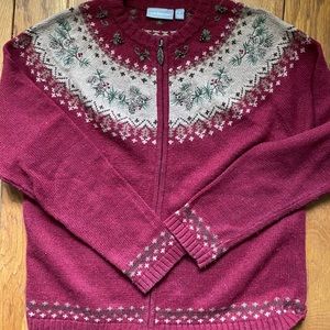 Croft & Barrow Pine Cone & Berries Holiday Sweater